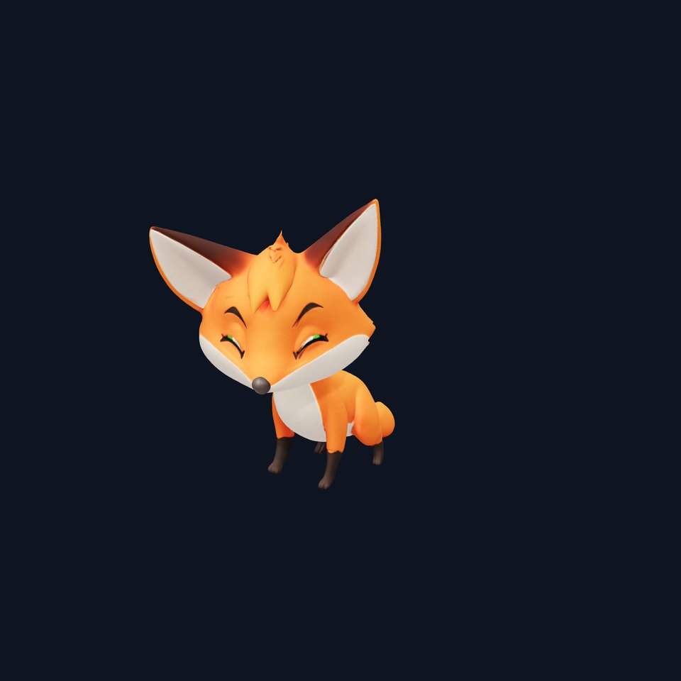 Cartoon fox with bright orange fur bushy tail and white underbelly Its cheeky grin and pointed ears radiate a mischievous yet friendly vibe